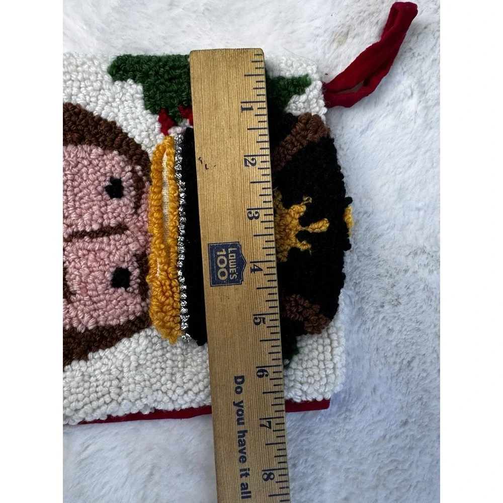 Pier 1‎ Imports Nutcracker Christmas Holiday Stocking Hooked Rug Yarn 3D Hat